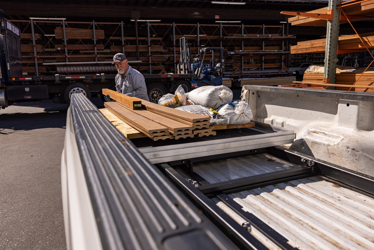 Commercial work van with organized storage